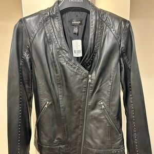Danier Black Studded Leather Jacket for Women